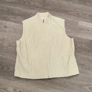Talbots Tan Embroidered Vest